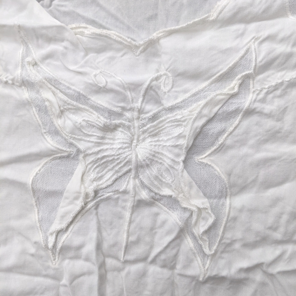 Bali Emerald White Butterfly Top Size 2X - Picture 5 of 5